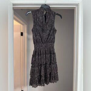 1. State metallic Brown and Silver Sleeveless Dress